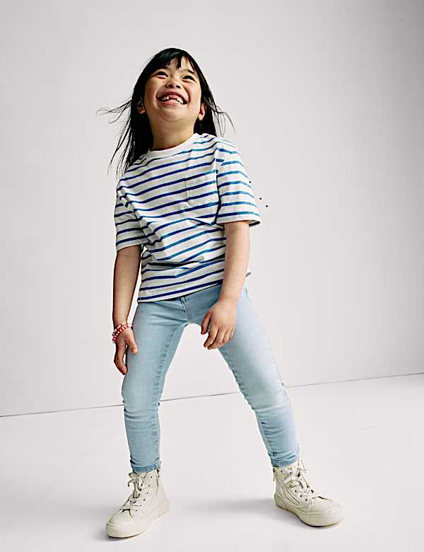 Skinny Cotton Rich Faded Jeans (2-8 Yrs) - JP