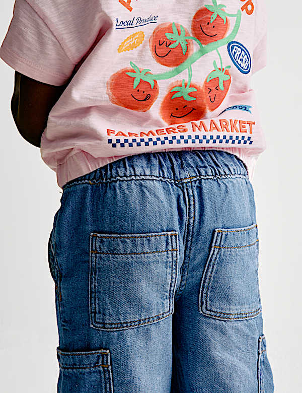 Denim Cuffed Cargo Jeans (2-8 Yrs) - JP