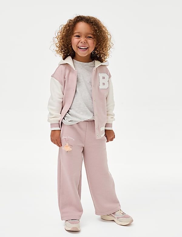 Katoenrijke joggingbroek met ballerinamotief (2 - 8 jaar) - BE