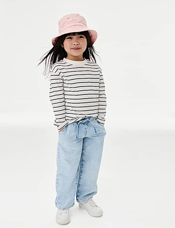 Wide Leg Elasticated Waist Jeans (2-8 Yrs) - CN