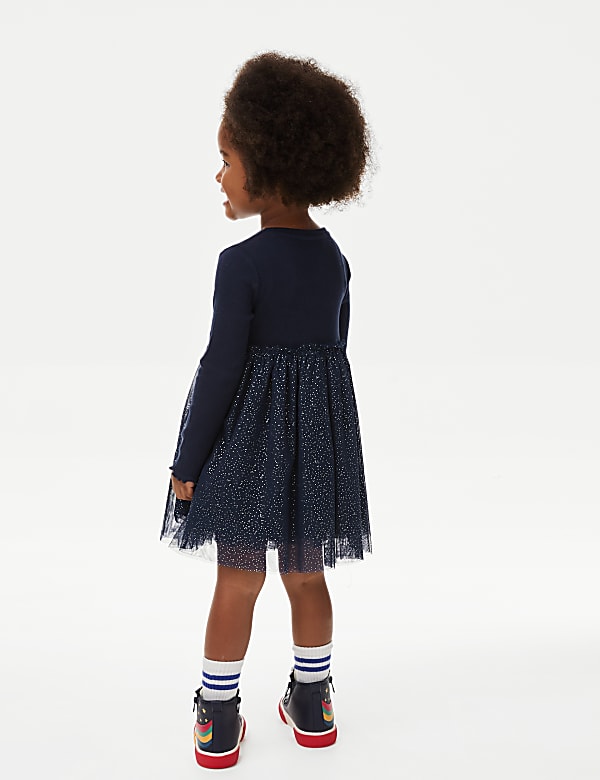 Cotton Rich Tulle Glitter Dress (1-8 Yrs)