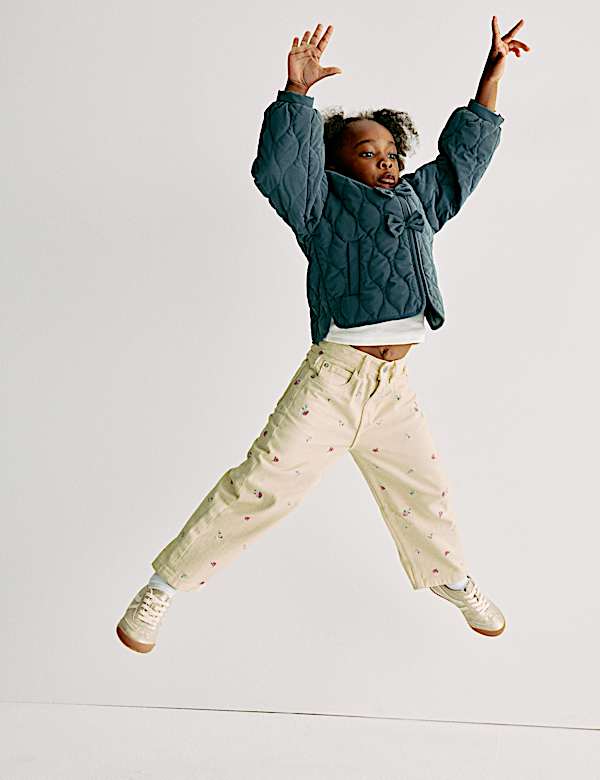 Barrel Leg Denim Embroidery Jeans (2-8 Yrs) - CY