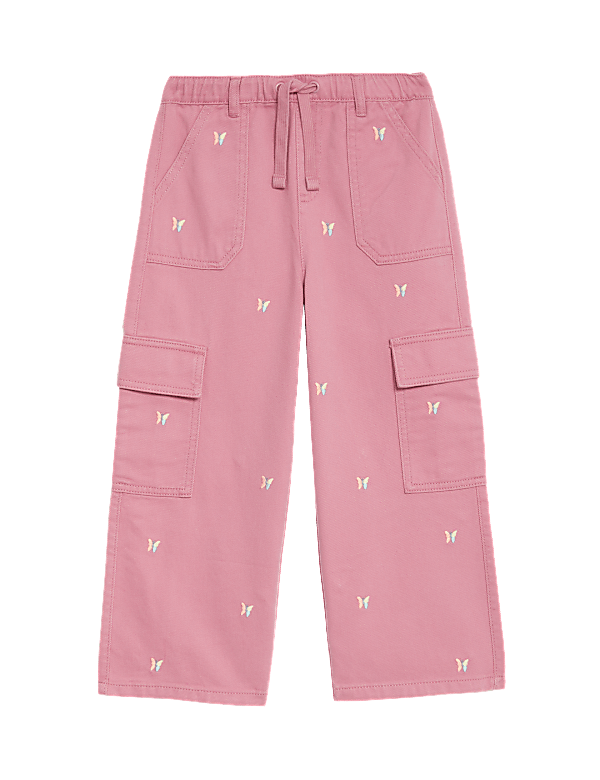 Pure Cotton Butterfly Cargo Trousers (2-8 Yrs)