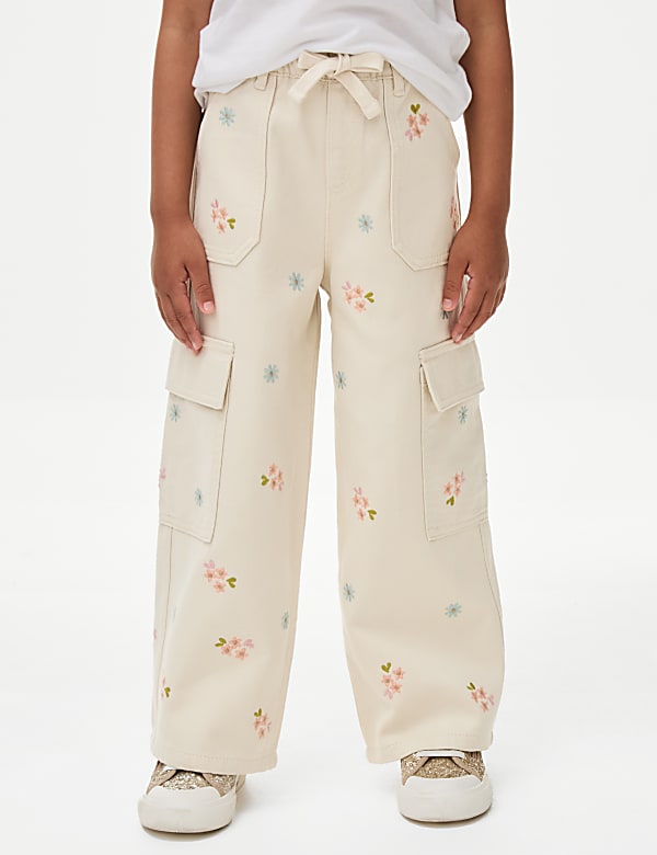 Pure Cotton Butterfly Cargo Trousers (2-8 Yrs)
