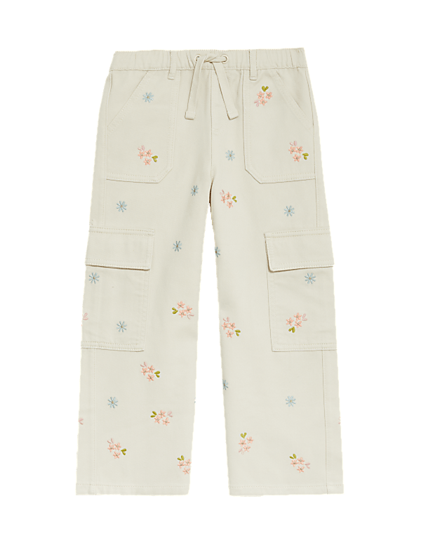 Pure Cotton Butterfly Cargo Trousers (2-8 Yrs)