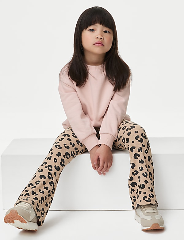 Leggings évasé en coton à imprimé léopard (du 2 au 8&nbsp;ans) - BE