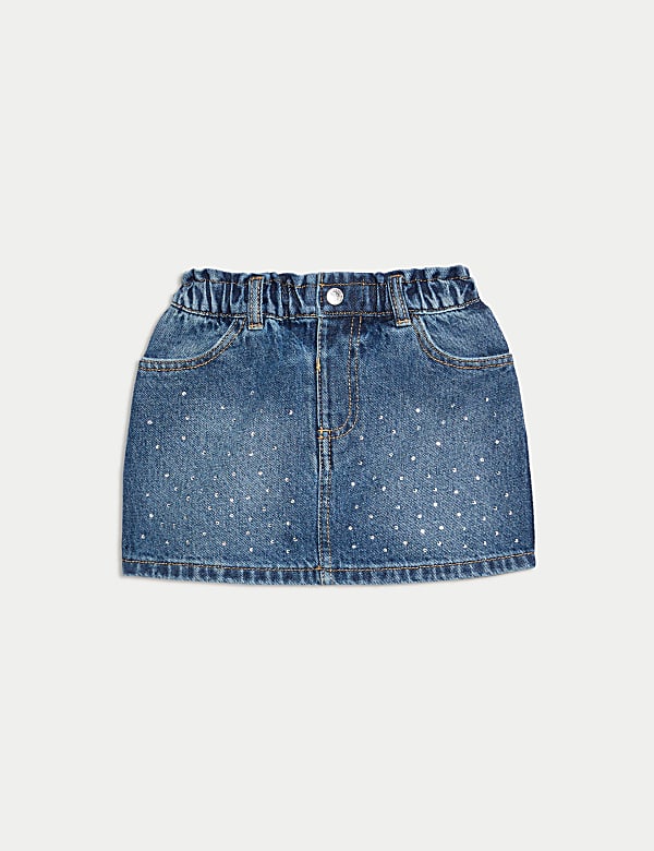 Denim minirok met steentjes (2-10 jaar) - NL