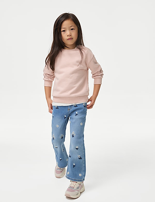 Denim Embroidered Flared Jeans (2-8 Yrs)