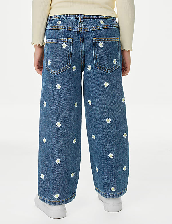 Daisy Embroidery Denim Jeans (2-8 Yrs)