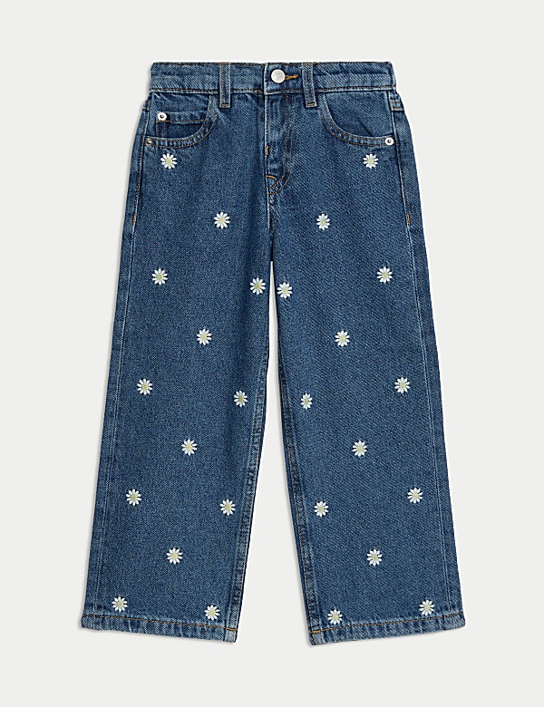 Jeans en denim con bordado de margaritas (2-8 años) - US