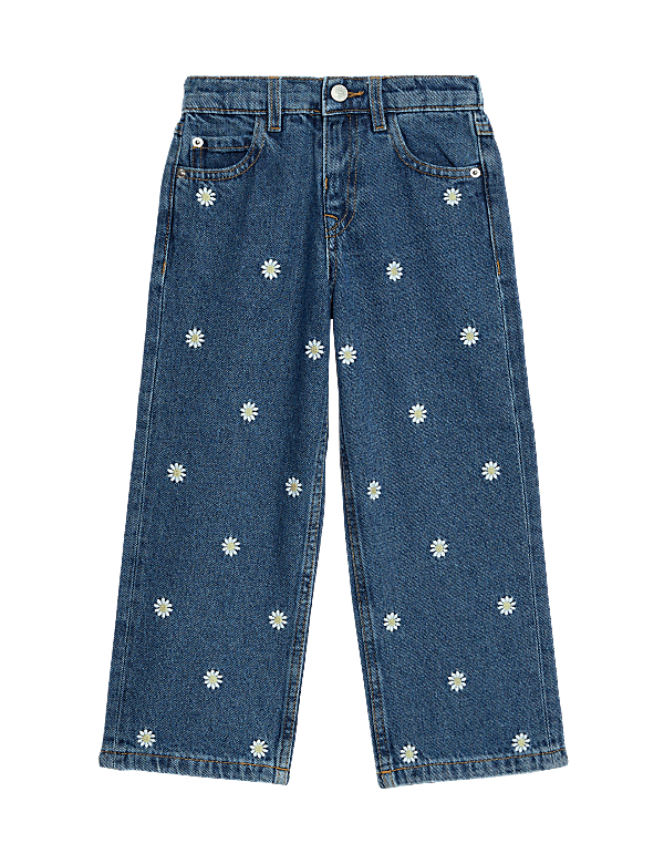 Daisy Embroidery Denim Jeans (2-8 Yrs)