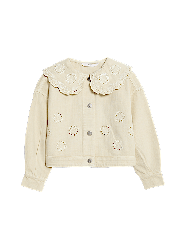Denim Embroidered Shacket (2-8 Yrs)
