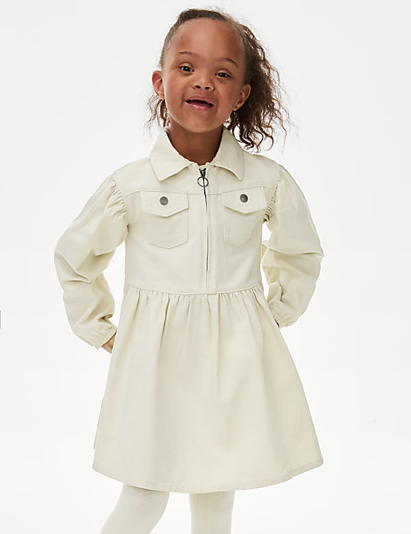 Ensemble 2 pièces denim avec robe et collants (du 2 au 8 ans) - FR