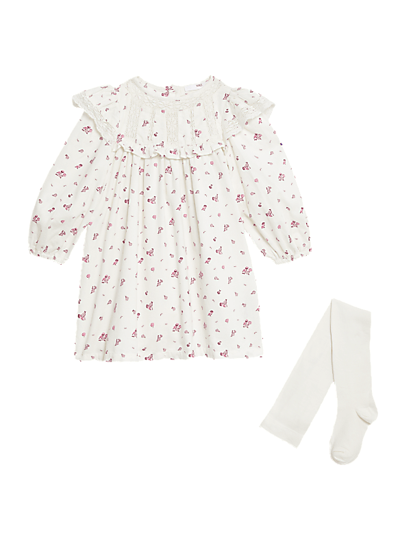 2pc Cotton Rich Floral Dress Outfit (2-8 Yrs)