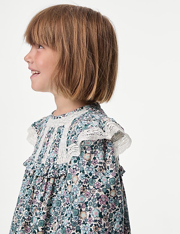 2pc Cotton Rich Floral Dress Outfit (2-8 Yrs)