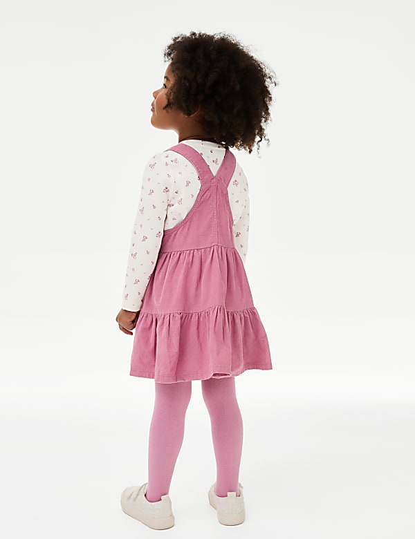 3pc Cord Pinafore, Top and Tights Outfit (2-8 Yrs)