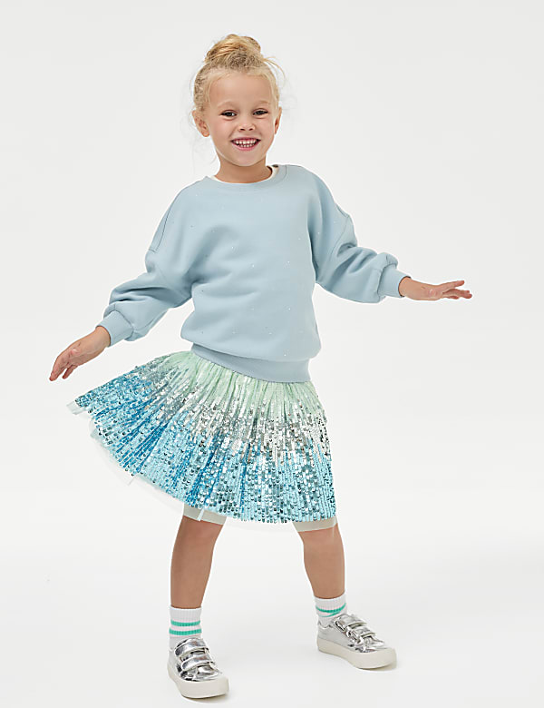 Sequin Elasticated Waist Mini Tutu Skirt 2 8 Yrs SILVER Skirts M S NZ