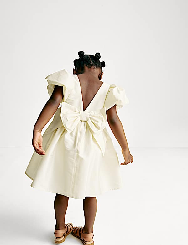 Taffeta Bow Dress (2-8 Yrs)