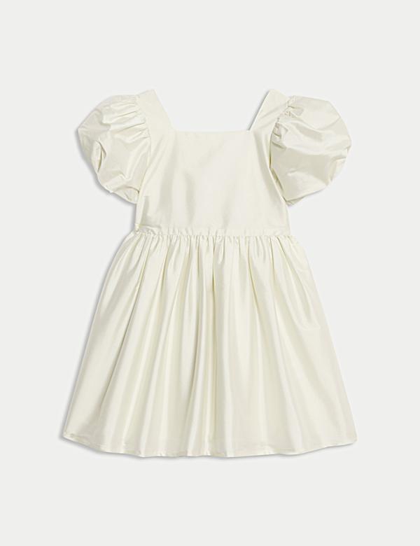 Jurk van taft met strik (2-8 jaar) - BE