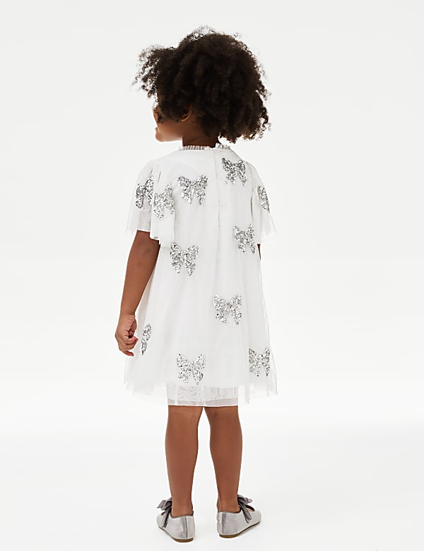 Sequin Bow Party Dress (2-8 Yrs)