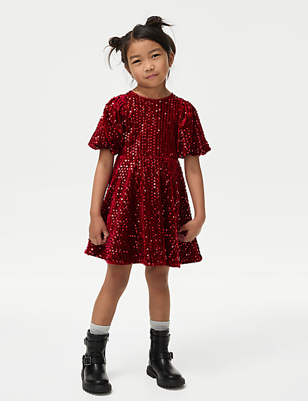 Velvet Sequin Dress (2-8 Yrs)