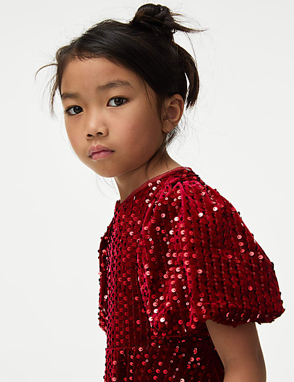 Velvet Sequin Dress (2-8 Yrs)
