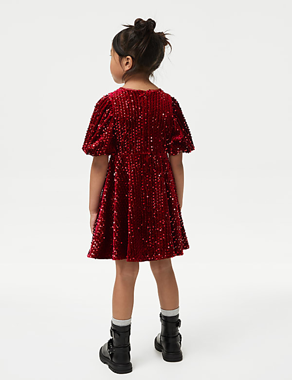 Velvet Sequin Dress (2-8 Yrs)