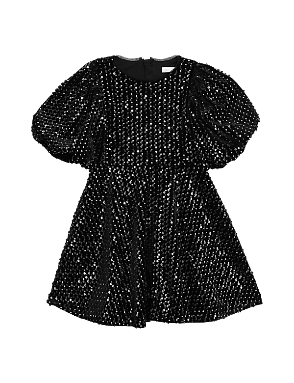 Velvet Sequin Dress (2-8 Yrs)