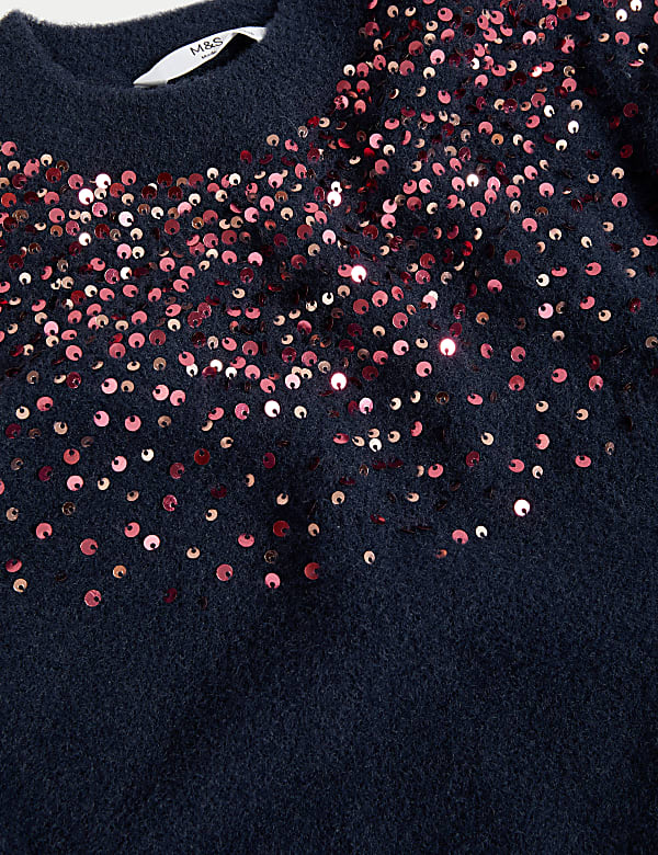 Sequin Knitted Dress With Tights (2-8 Yrs)