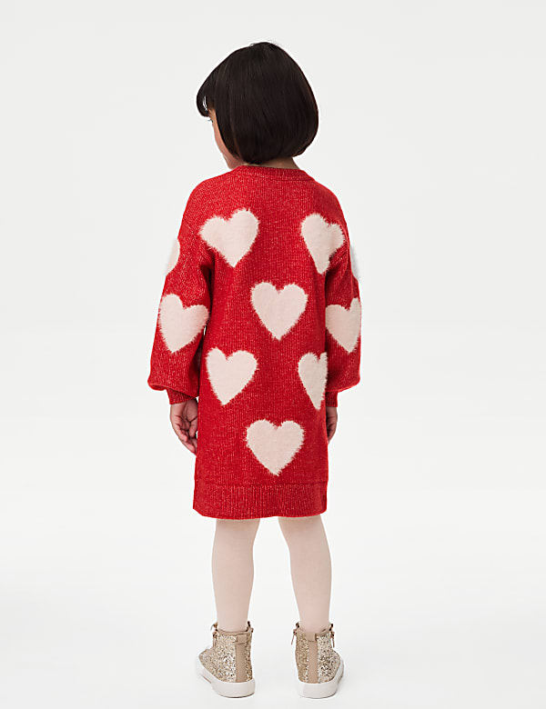 Heart Knitted Dress with Tights (2-8 Yrs) - IS