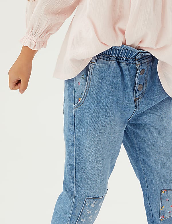 Relaxed Denim Floral Jeans (2-7 Yrs)