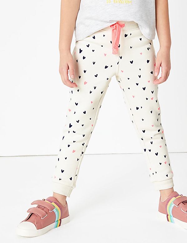 Cotton Heart Print Joggers (2-7 Yrs)