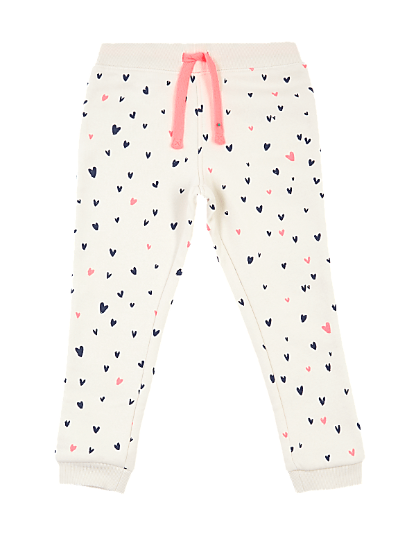 Cotton Heart Print Joggers (2-7 Yrs)