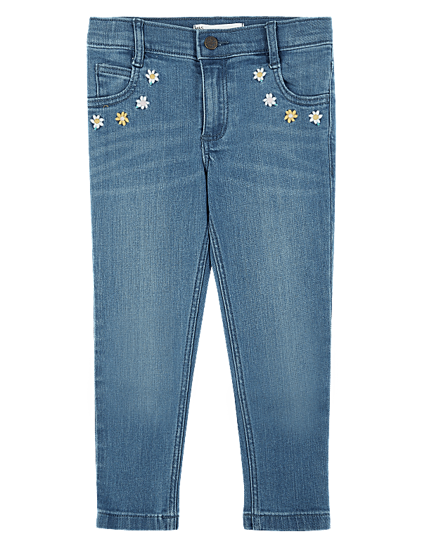 Denim Floral Embroidered Jeans (2-7 Yrs)