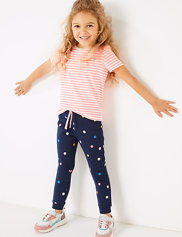 Cotton Rich Multicolour Spotted Joggers (2-7 Years)