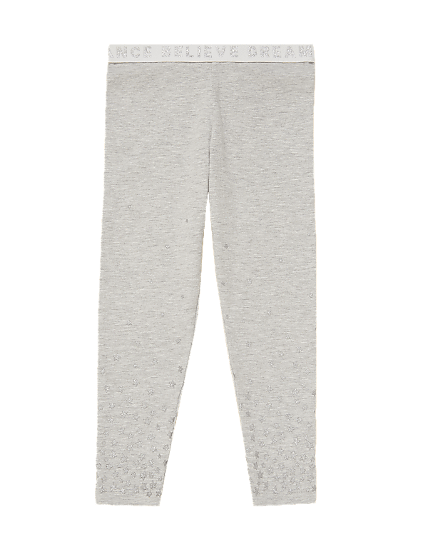 Cotton Glitter Star Print Leggings (2-7 Yrs)
