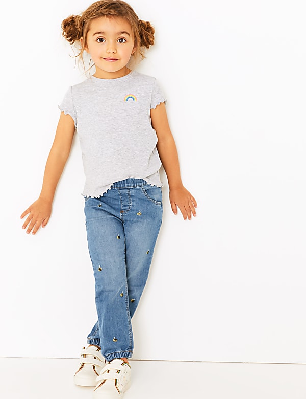 Embroidered Bee Jeans (2-7 Years)