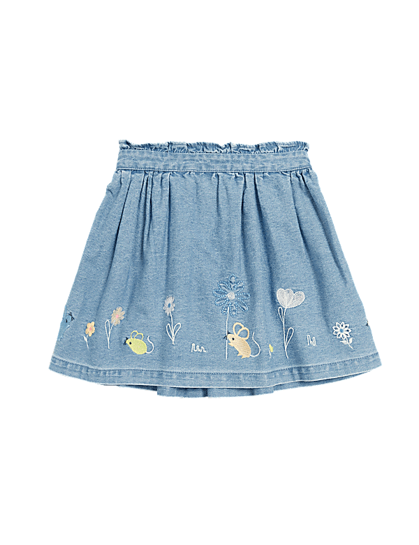 Mini Denim Embroidered Skirt (2-7 Yrs)