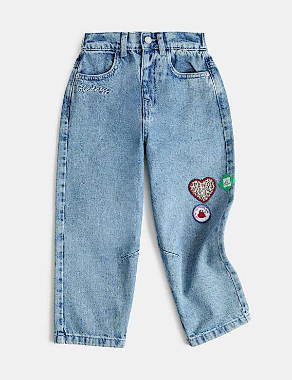 Denim Badge Barrel Leg Jeans (2-8 Yrs) - NL