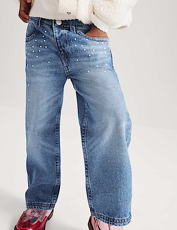 Denim Elasticated Straight Leg Jeans - NZ