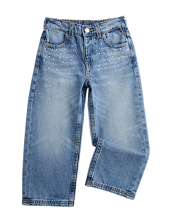 Denim Elasticated Straight Leg Jeans
