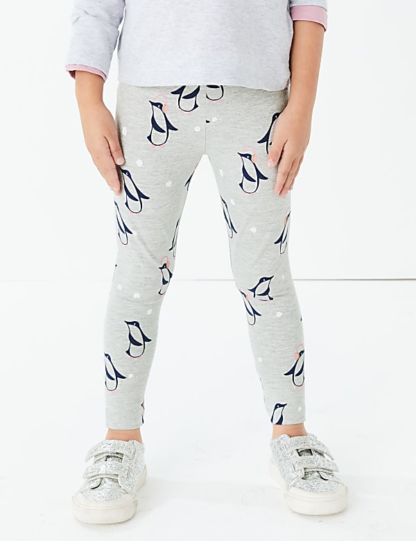 Cotton Penguin Print Leggings (3 Mths - 7 Yrs)