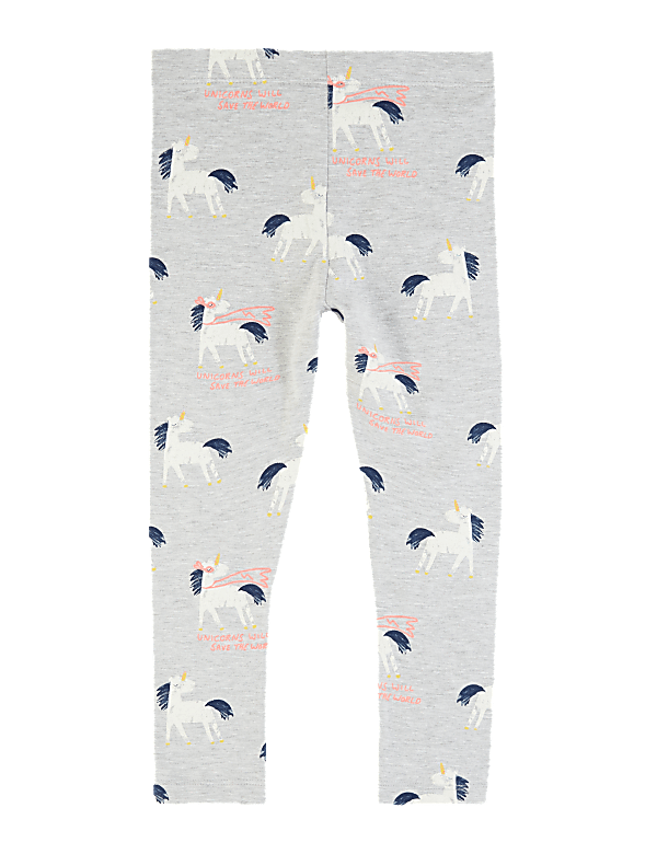 Cotton Unicorn Print Leggings (2-7 Yrs)
