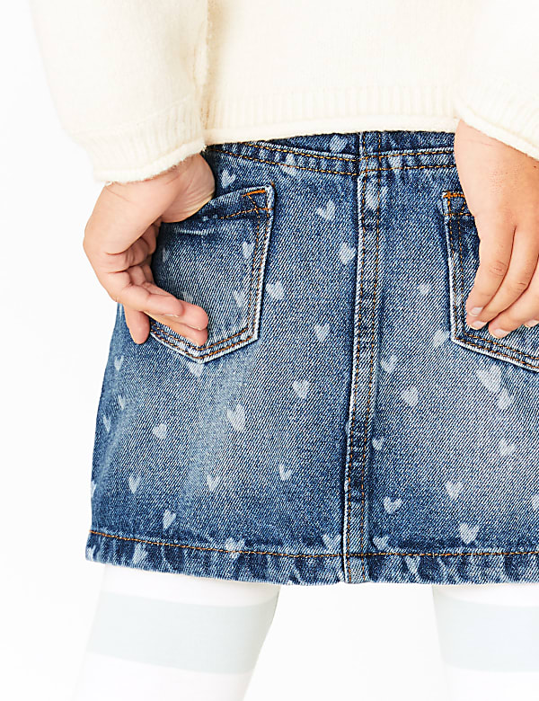 Denim Laser Heart Skirt (2-7 Yrs)