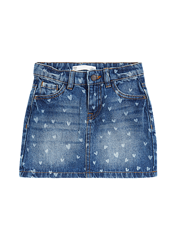 Denim Laser Heart Skirt (2-7 Yrs)