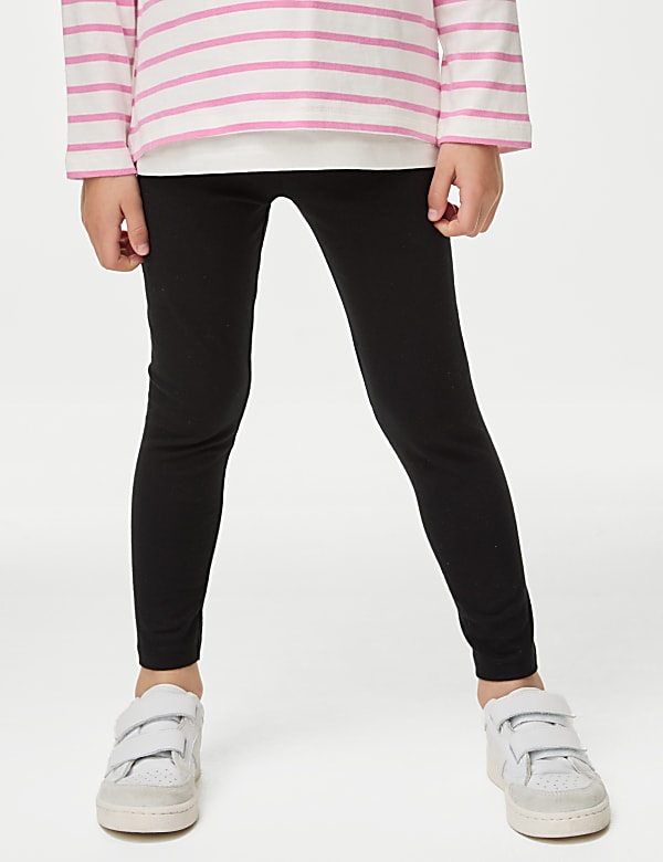 Einfarbige Leggings mit hohem Baumwollanteil (2–8 J.) - DE