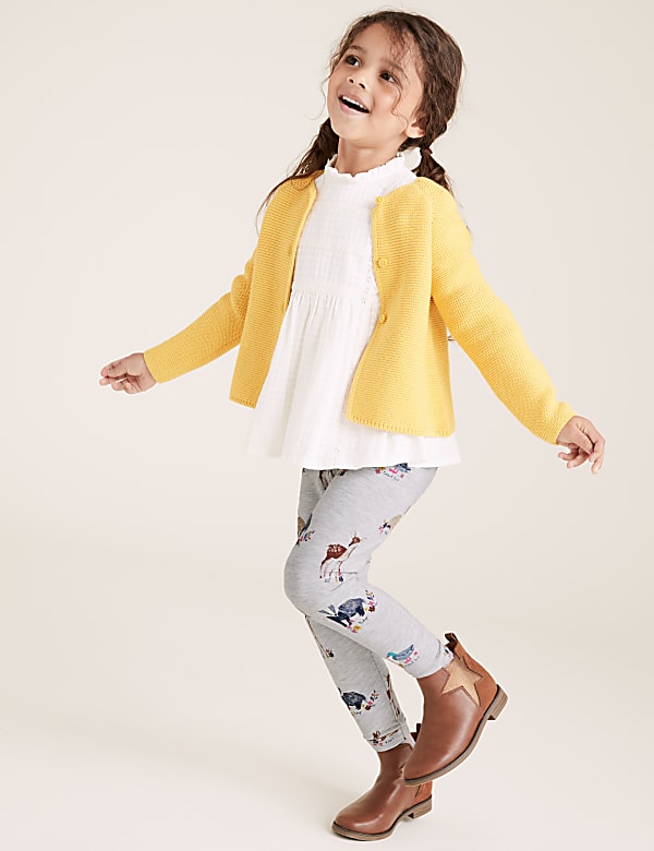 3pk Cotton Rich Animal Leggings (2-7 Yrs)