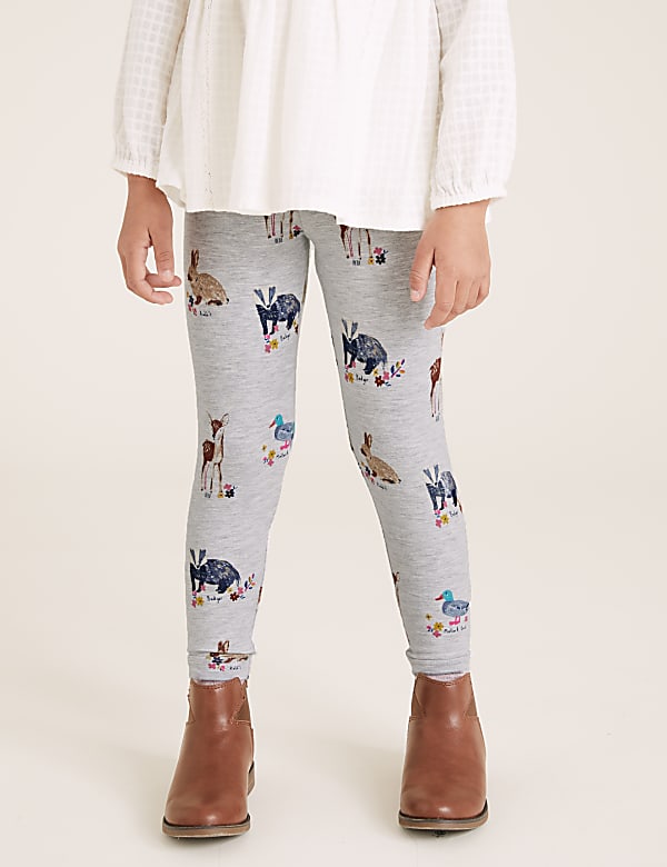 3pk Cotton Rich Animal Leggings (2-7 Yrs)