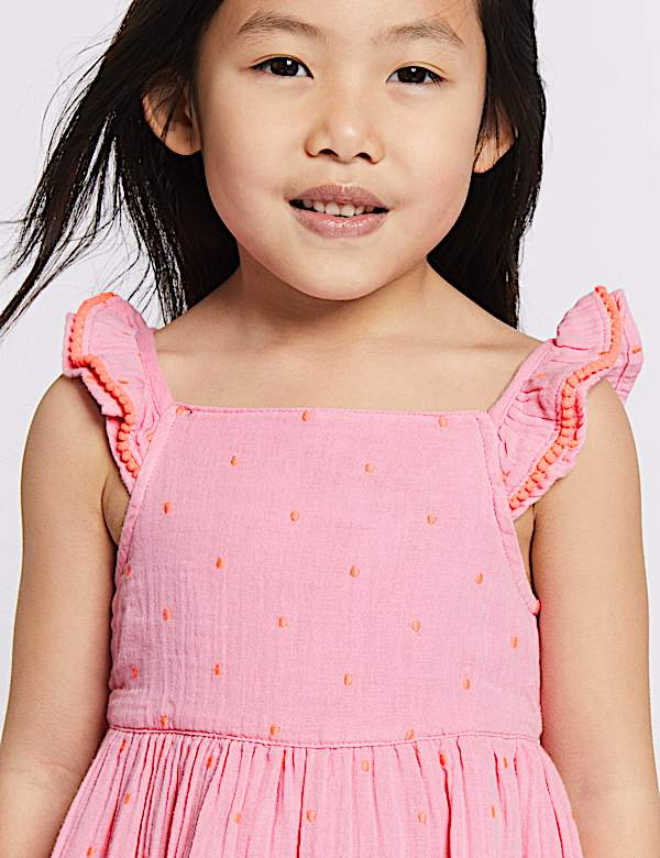 Pure Cotton Embroidered Dress (3 Months - 7 Years)