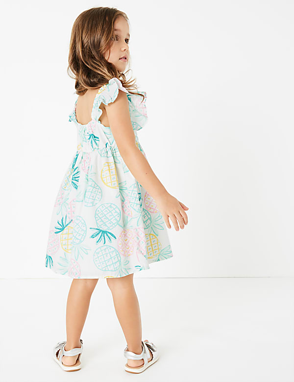 Cotton Pineapple Print Dress (2-7 Yrs)